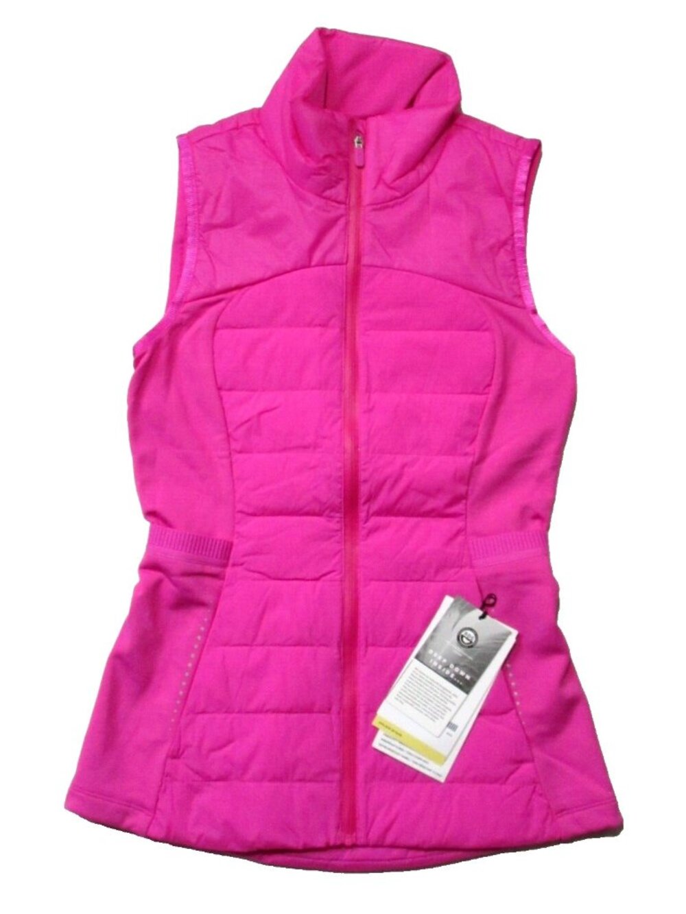NWT Lululemon Down For It All Vest in Sonic Pink Down Quilted Zip 4